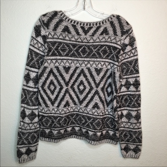 Lucky Brand Geometric Aztec Knit Pullover Sweater - Picture 3 of 7